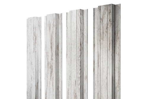 Штакетник Прямоугольный с прямым резом Grand Line 0,45 Print Elite Snow Wood TwinColor
