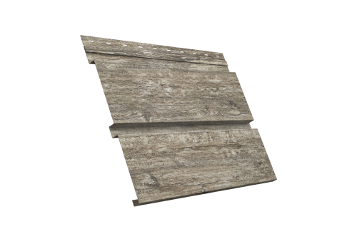 Софит металлический Квадро Брус Grand Line с перфорацией 0,45 Print Elite с пленкой Nordic Wood TwinColor