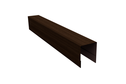 Планка боковая для забора из сайдинга Квадро Брус, Вертикаль Grand Line 0,45 Print Elite Coffee Wood TwinColor (3м)