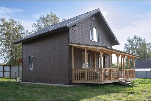 Фасадная панель Grand Line Клинкерный кирпич Design Plus кофе с темно-бежевым швом