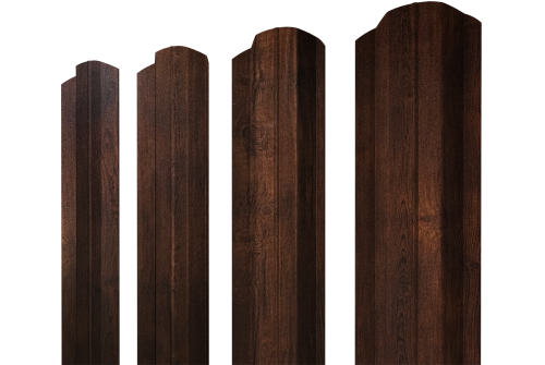 Штакетник М-образный B фигурный Grand Line 0,45 Print Premium Cherry Wood Dark FTC