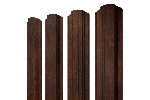 Штакетник Прямоугольный фигурный Grand Line 0,45 Print Premium Cherry Wood Dark FTC