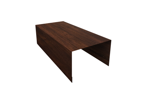 Крышка для забора из сайдинга Блок-хаус new Grand Line 0,45 Print-Double Premium Cherry Wood Dark F (3м)