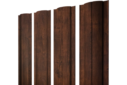 Штакетник Круглый с прямым резом Grand Line 0,4 Print Premium Cherry Wood Dark FTC