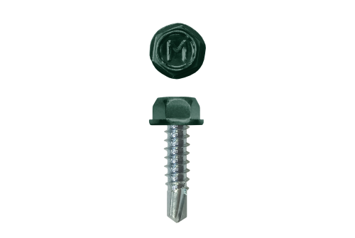 Саморез для забора по металлу Daxmer 4,8х19 без шайбы св.№2 (500шт) RAL 6005