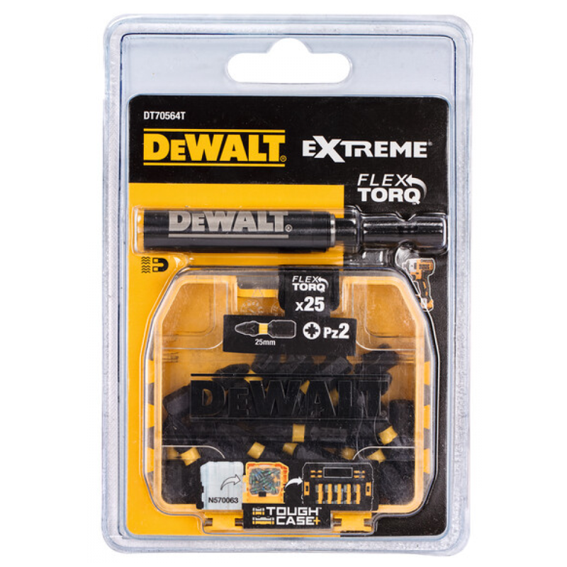 Набор бит DeWalt EXTREME FlexTorq PZ2 (25 шт) + удлинитель