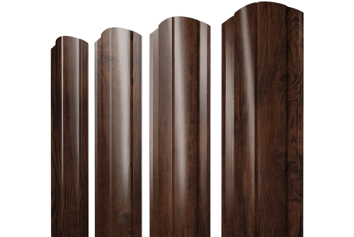 Штакетник Круглый фигурный Grand Line 0,45 Print Elite Cherry Wood TwinColor