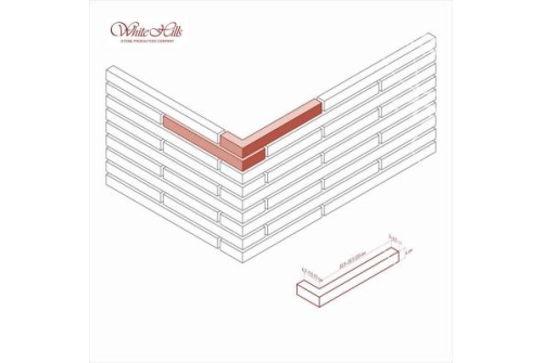 Угловой элемент White Hills Бран брик 695-75 с расшивкой 1,2 см, норма упаковки 1,56 м
