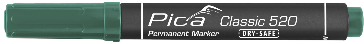 Маркер перманентный Dry-Safe Pica 520/36 зелёный