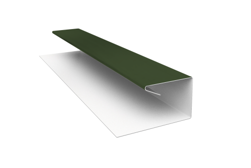 Планка П-образная завершающая сложная (КД) 0,5 Satin Matt TX RAL 6020 хромовая зелень (3м)