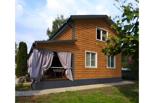 Блок-хаус new Grand Line 0,45 Print Elite Golden Wood TwinColor