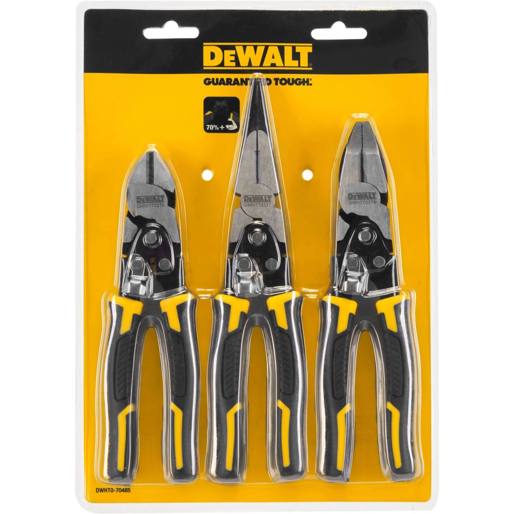 Набор DeWalt DWHT0-70485: плоскогубцы + длинногубцы + кусачки