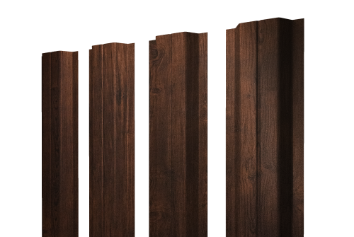 Штакетник П-образный A с прямым резом Grand Line 0,4 Print Premium Cherry Wood Dark FTC