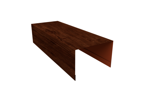 Крышка для забора из сайдинга Квадро Брус, Вертикаль Grand Line 0,45 Print Elite Cherry Wood TwinColor (3м)