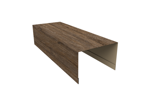 Крышка для забора из сайдинга Квадро Брус, Вертикаль Grand Line 0,45 Print Elite Nordic Wood TwinColor (3м)