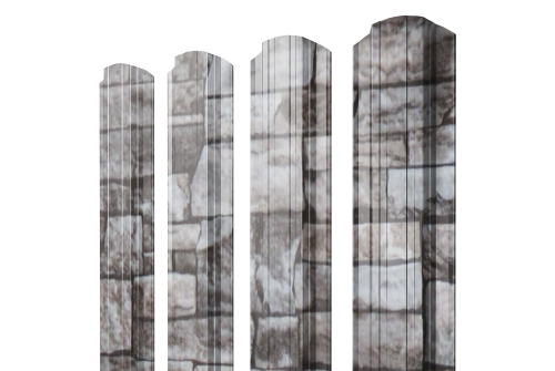 Штакетник Прямоугольный фигурный Grand Line 0,45 Print Elite Fine Stone TwinColor