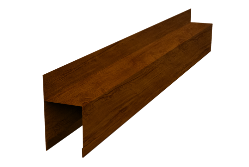 Планка опорная составная внешняя для забора жалюзи Palermo Grand Line 0,45 Print-double Premium Golden Wood Intense F (3м)