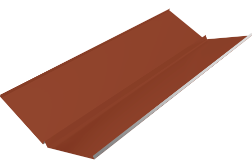 Планка ендовы нижней с компенсатором Grand Line 0,5 Satin с пленкой RAL 8004 терракота (2м)