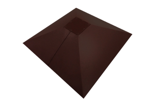 Колпак на столб под фонарь 390х390мм 0,5 Satin с пленкой RAL 8017 шоколад