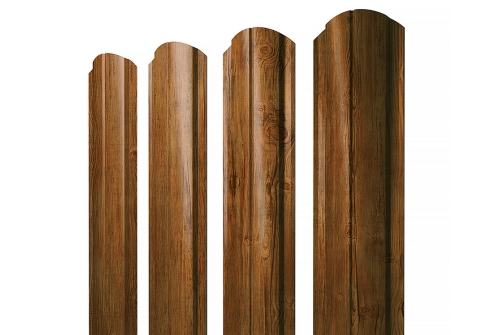 Штакетник Полукруглый Slim фигурный Grand Line 0,45 Print-Double Elite Golden Wood
