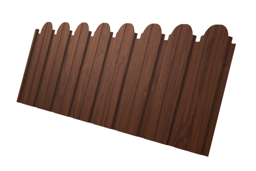Профнастил C10B фигурный Grand Line 0,45 Print Elite Choco Wood TwinColor
