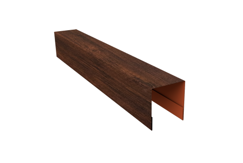 Планка боковая для забора из сайдинга Блок-хаус new Grand Line 0,45 Print Premium Cherry Wood Dark FTC (3м)
