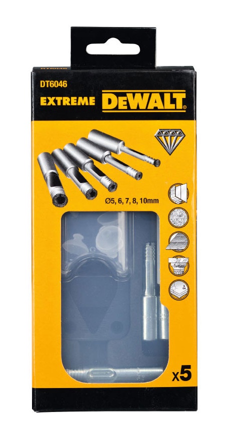 Набор сверл алмазных трубчатых DeWalt DT6046-QZ (5 шт.)
