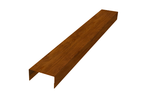 Крышка забора для горизонтального монтажа штакетника Grand Line 0,45 Print Elite Golden Wood TwinColor (3м)