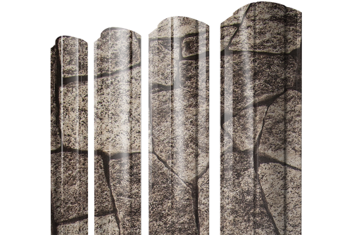 Штакетник Круглый фигурный Grand Line 0,45 Print Elite King Stone TwinColor