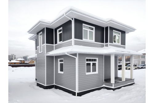Квадро Брус Grand Line 0,5 Satin с пленкой RAL 7024 мокрый асфальт