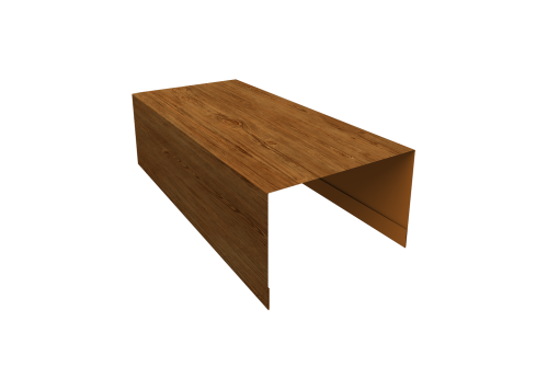 Крышка для забора из сайдинга Блок-хаус new Grand Line 0,45 Print Elite Golden Wood TwinColor (3м)
