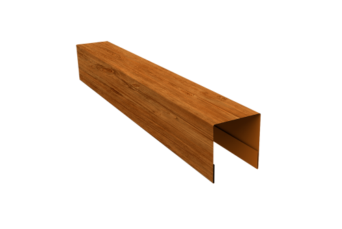 Планка боковая для забора из сайдинга Блок-хаус new Grand Line 0,45 Print Elite Golden Wood TwinColor (3м)