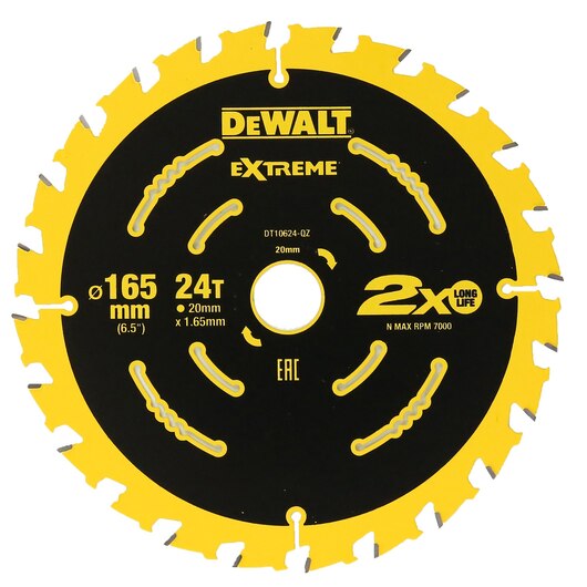 Диск пильный DeWalt Extreme по дереву с гвоздями 165x20 24T