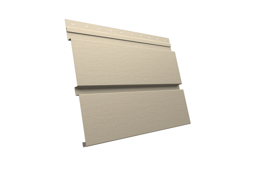 Софит металлический Квадро Брус Grand Line без перфорации 0,45 Print Elite с пленкой Milky Wood TwinColor