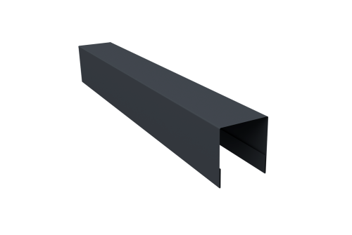 Планка боковая для забора из сайдинга Блок-хаус new Grand Line 0,45 PE-Double RAL 7024 мокрый асфальт (2,06м)