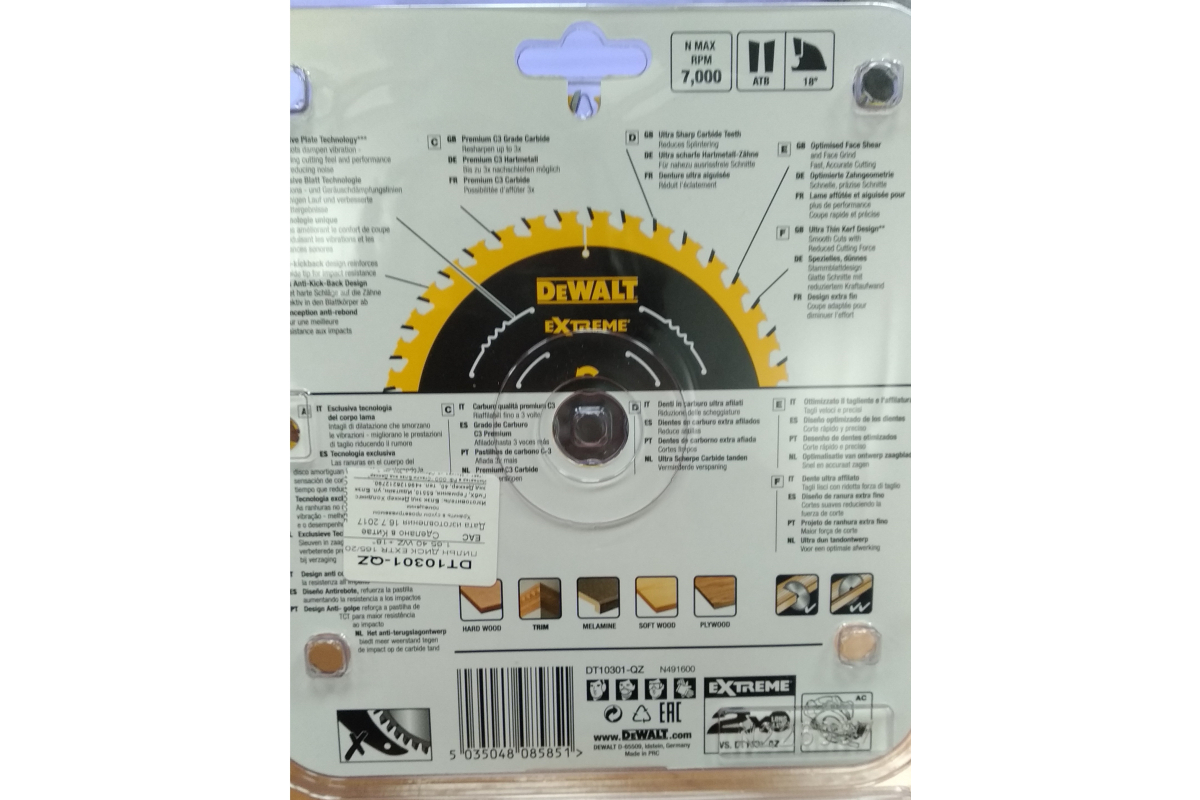 Диск пильный DeWalt Extreme по дереву 165x20 40T
