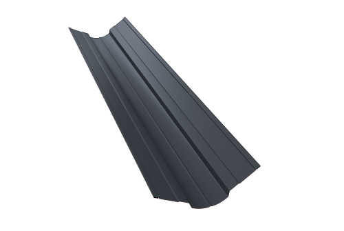 Планка ендовы верхней фигурной 70х70 Grand Line 0,5 Drap RAL 7024 мокрый асфальт (2м)