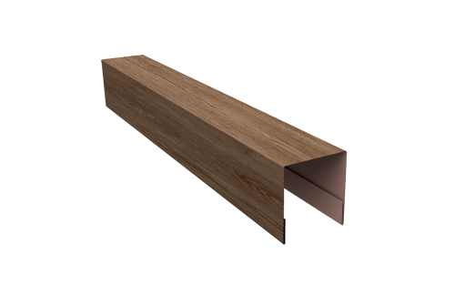 Планка боковая для забора из сайдинга Блок-хаус new Grand Line 0,45 Print Elite White Wood TwinColor (3м)