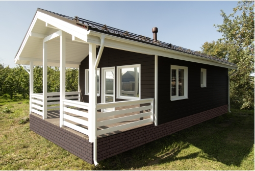 Фасадная панель Grand Line Состаренный кирпич Design Plus корица с черным швом