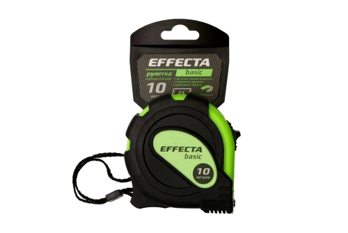 Рулетка Effecta Basic 10м с магнитом, 3 фиксатора
