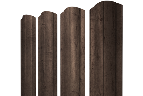 Штакетник Круглый фигурный Grand Line 0,45 Print Premium Almond Wood Fresh
