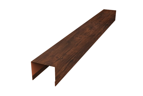 Нащельник 25х35 для забора жалюзи к ламели 125 Texas Grand Line 0,45 Print Premium Cherry Wood Dark FTC (L1,5)