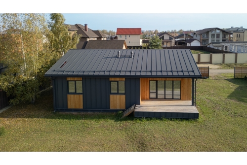 Кликфальц Pro Gofr Grand Line 0,45 Drap с пленкой на замках RAL 7024 мокрый асфальт