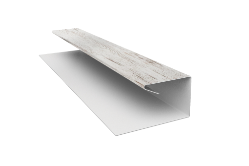 Планка П-образная завершающая сложная (КД) 0,45 Print Elite Snow Wood TwinColor (2м)