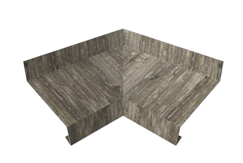 Угол отлива внутренний 70 Grand Line 0,45 Print Elite с пленкой Nordic Wood TwinColor
