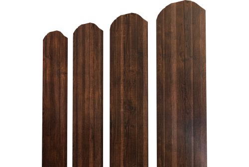 Штакетник Twin XL фигурный Grand Line 0,45 Print Premium Cherry Wood Dark FTC