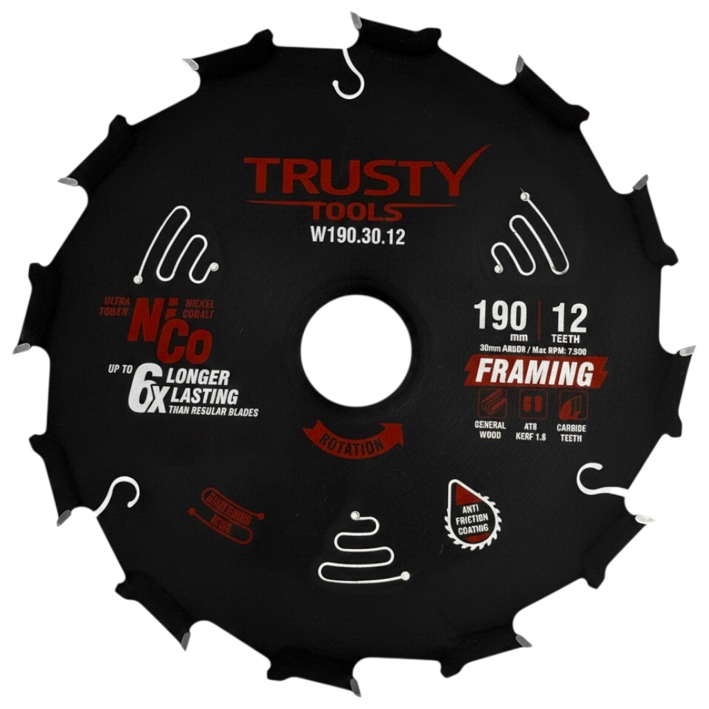 Диск пильный Trusty-Tools Framing по дереву 190х30 12T