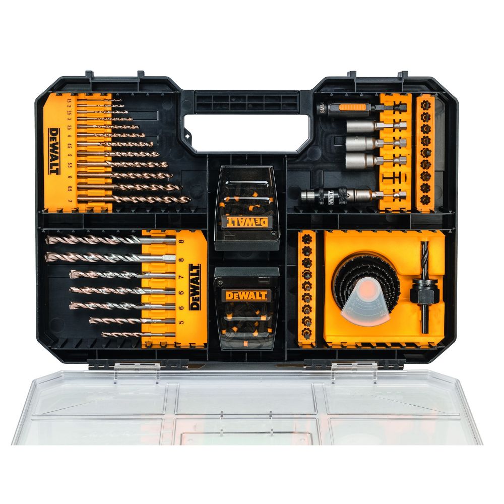 Набор бит, буров и сверл DeWalt (100 шт) в пластиковом боксе