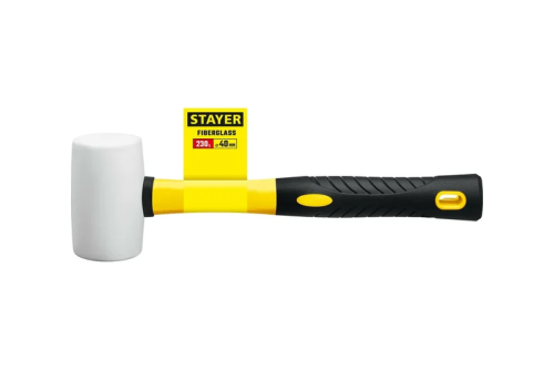 Киянка резиновая Stayer Professional белая, фиберглассовая рукоятка 230г (20533-230)