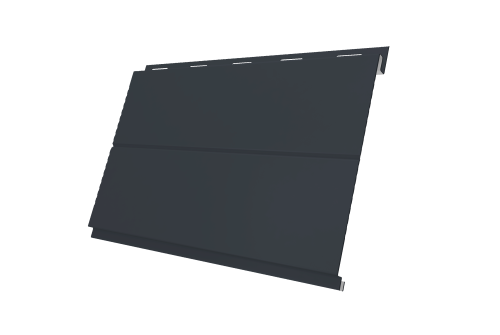 Софит металлический Вертикаль 0,2 line Grand Line 0,5 PurPro с пленкой RAL 7024 мокрый асфальт